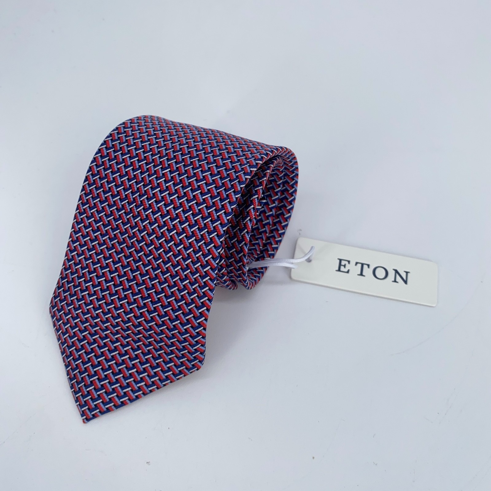 Eton Tie Men One Size Colorful Geometric Silk Classic Fit Necktie Italy Made Nwt